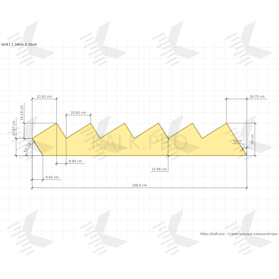 Чертеж косоура лестницы от КАЛК.ПРО