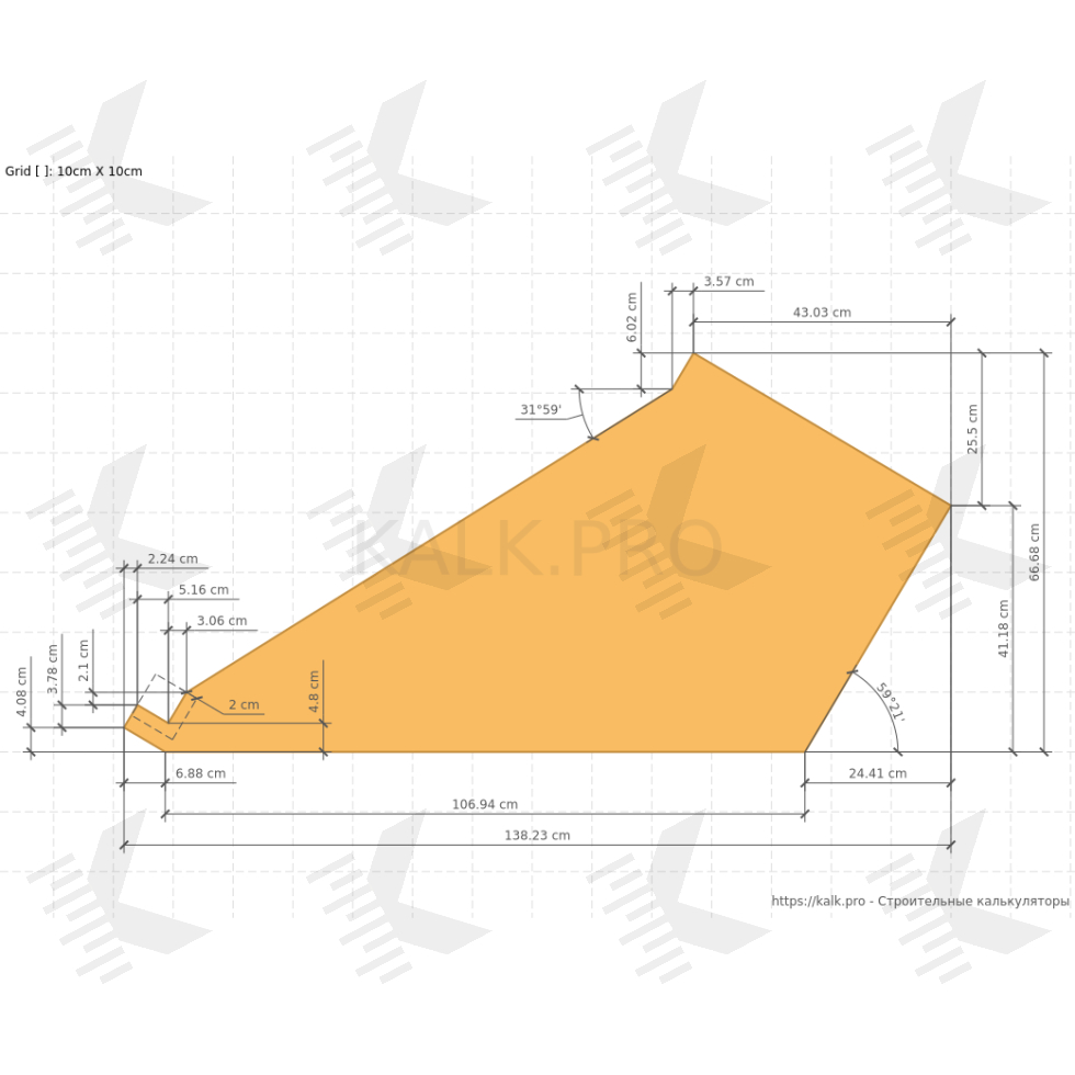 Чертеж забежных ступеней от КАЛК.ПРО
