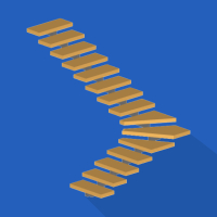 Лестница Г-образная с забежными ступенями металлическая на монокосоуре