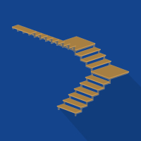 Лестница П-образная с площадкой металлическая (трехмаршевая)