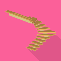 Лестница П-образная с забежными ступенями на монокосоуре