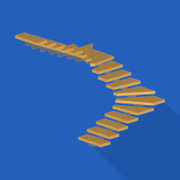 Лестница П-образная с забежными ступенями металлическая на монокосоуре (трехмаршевая)