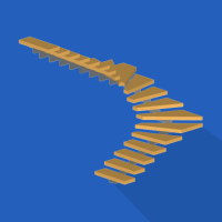 Лестница П-образная с забежными ступенями металлическая на монокосоуре