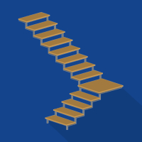 Лестница Г-образная с площадкой металлическая