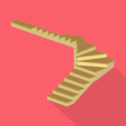 Лестница П-образная с забежными ступенями