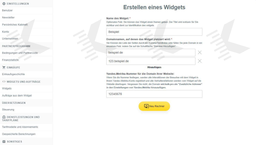 Schritt 1. Klicken Sie auf die Schaltfläche "Widget erstellen".