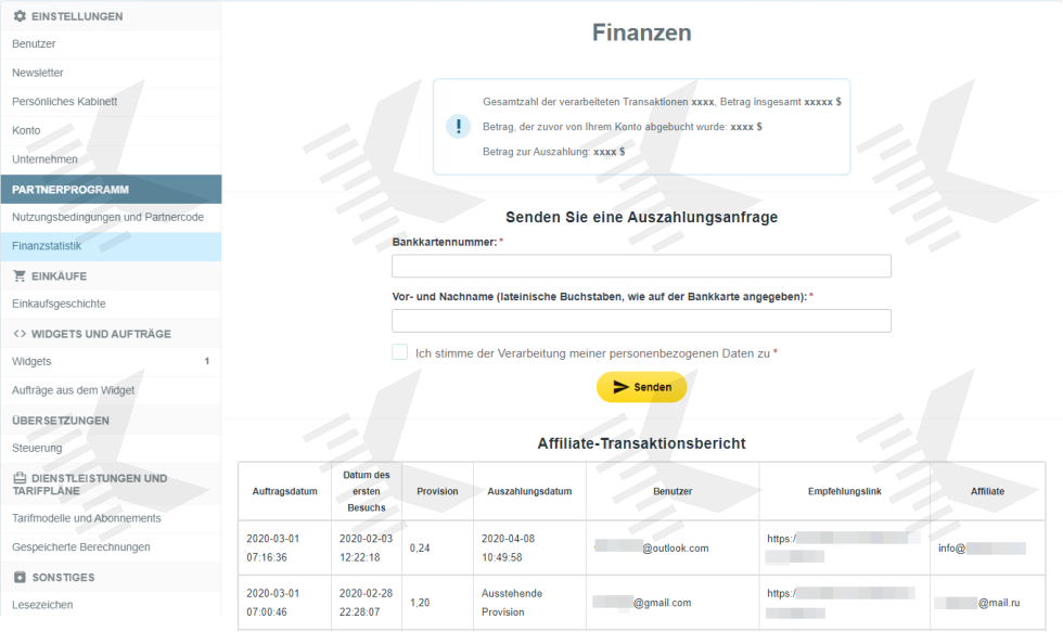Schritt 3 - Finanzen