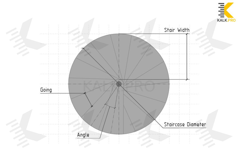 Drawing Spiral Metal Staircase - KALK.PRO Drawing Spiral Metal Staircase