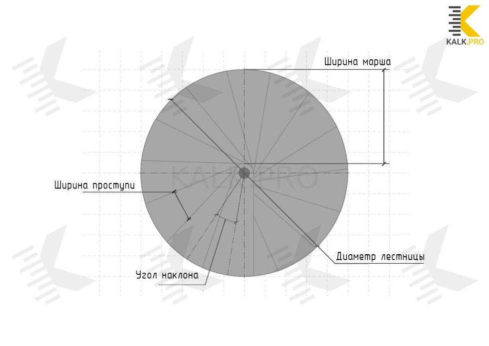 Чертеж винтовой лестницы из металла