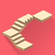 Scala a tre rampi con due pianerottoli e curva 180 gradi (a