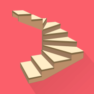 Scala con gradini a piè d'oca con giro di 180° (a