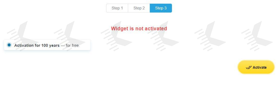 Step 5. Activate your widget Step 5. Activate your widget