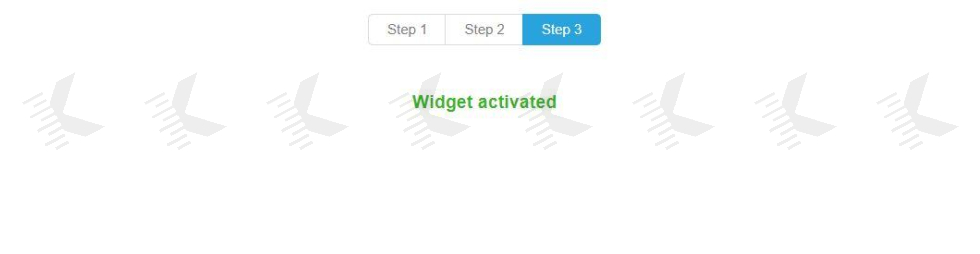 Step 8. Widget activated Step 8. Widget activated