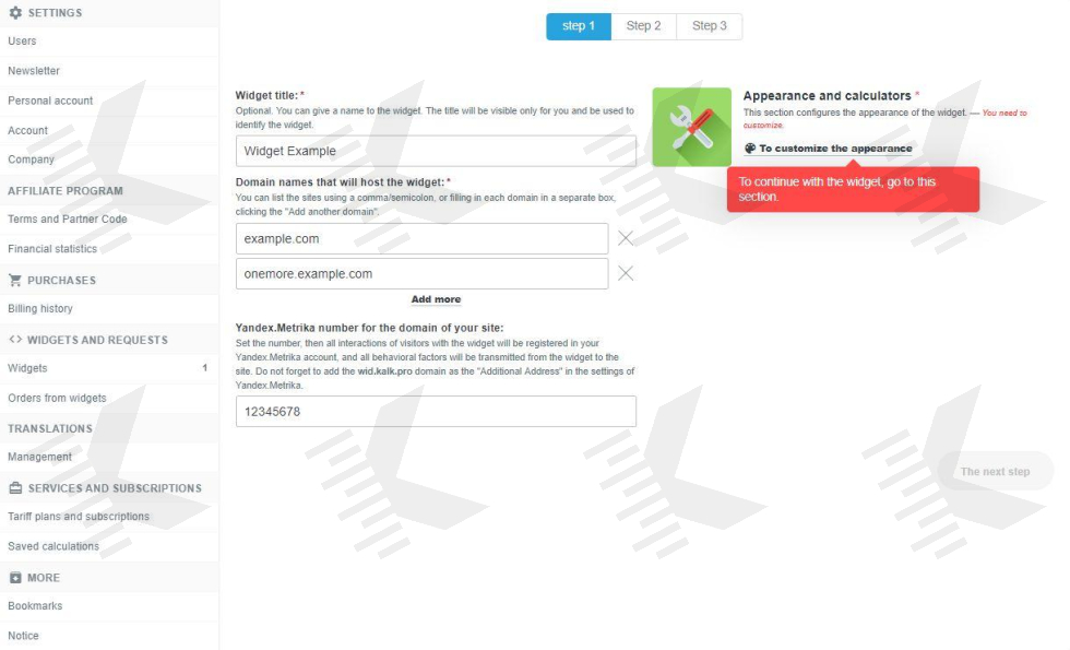 Step 2 - Customize Appearance Step 2 - Customize Appearance