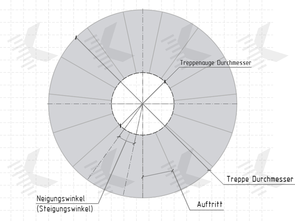 360 Wendeltreppen Detailzeichnung
